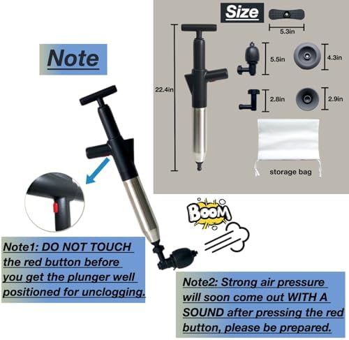 High-Pressure Toilet Plunger Powerful at Removing Blockages