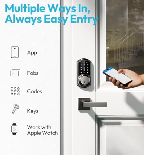 Smart Door Lock with Fingerprint App Unlock for Home Security
