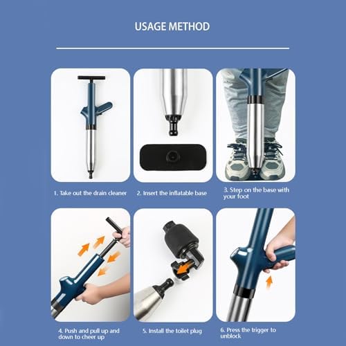 High-Pressure Toilet Unclogger Pneumatic Tool White