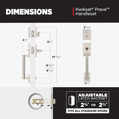Kwikset Prava Handleset with Deadbolt Satin Nickel