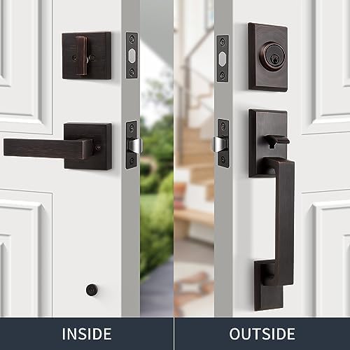 Gaurqiah Front Door Handle Set Oil Rubbed Bronze