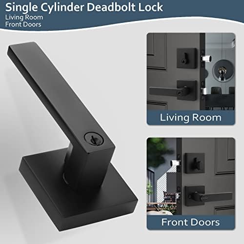 EHOMEWARE Black Door Handleset