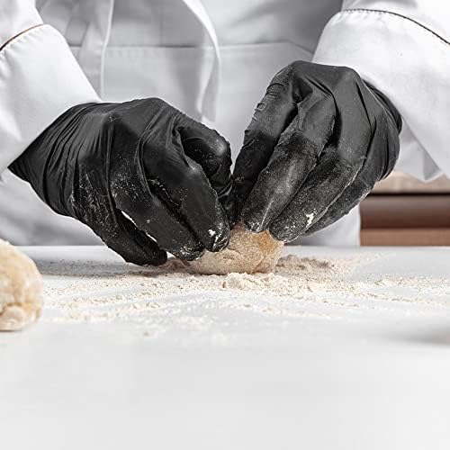 AGAG Nitrile Gloves Experience Black Cooking Gloves 100PCs 5mil Ultra Strong Cleaning Gloves