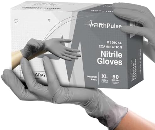 FifthPulse Cool Gray Nitrile Gloves