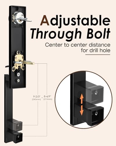 Modern Black Door Lock Set