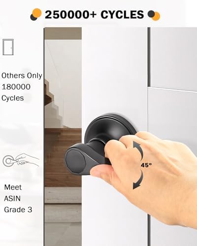 Gobrico 2-Pk Matte Black Door Lever Passage Door Handle