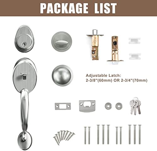 Natsukage Front Door Handle Set with Deadbolt Lever