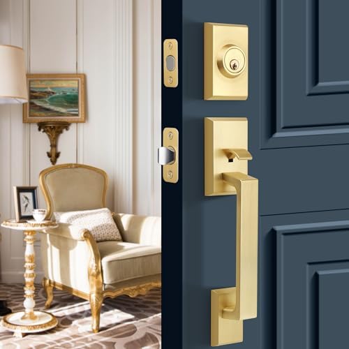 Gaurqiah Brushed Gold Handle Set Satin Brass