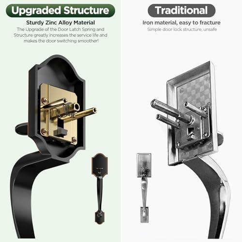 Strong Security Front Door Handle Set