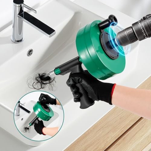 Feeloco 50 FT Heavy-Duty Drain Snake Tool