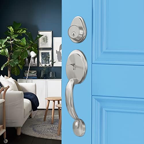 Natsukage Front Door Handle Set with Deadbolt Lever