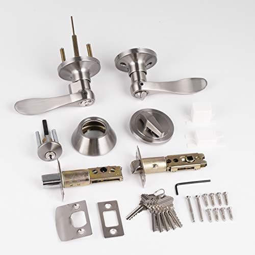 Probrico 4-Piece Satin Nickel Entry Lever Deadbolt Set