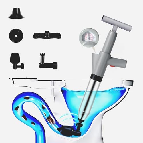 Moozies Toilet Plunger with Pressure Display and Diverse Heads