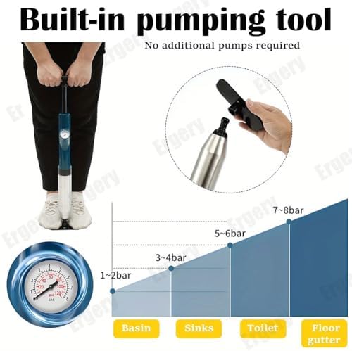 Ergery Pneumatic Floor Drain Unclogging Tool