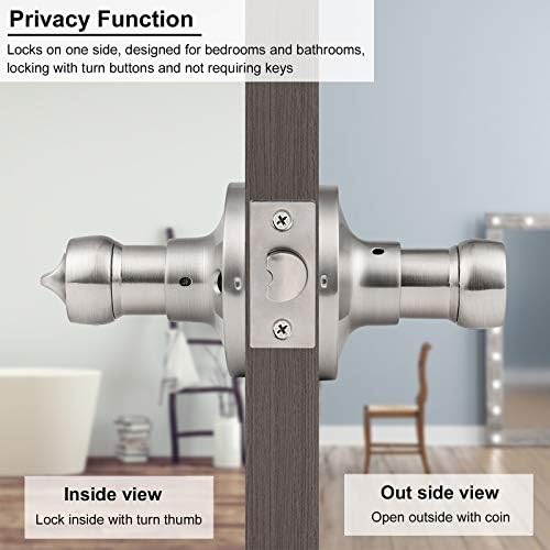 Knobonly 2-Piece Door Lever Handle Set Satin Nickel Finish