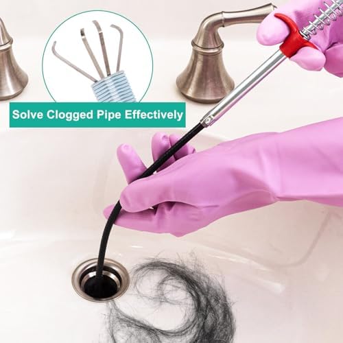 Fast-acting Drain Snake Clog Remover for Kitchen Bathroom More