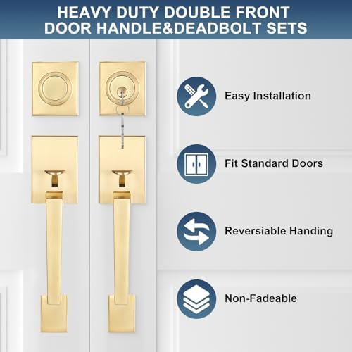 Keep Your Family Safe with the Haidms Gold Double Door Lock Set