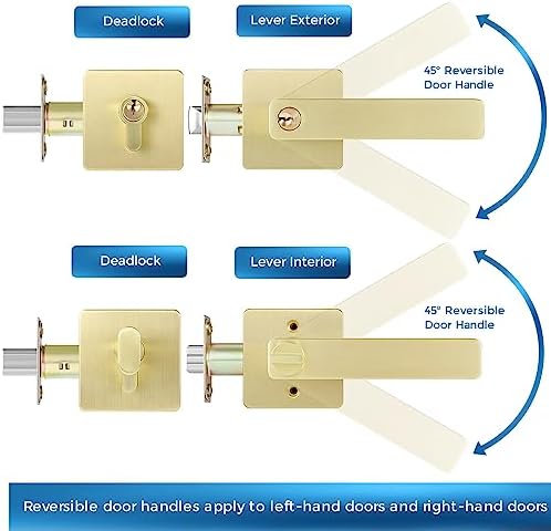 Leydebong 5-Piece Gold Door Handle Set