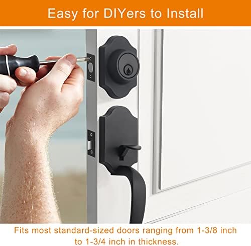 Natsukage Matte Black Double Door Handle Set 1