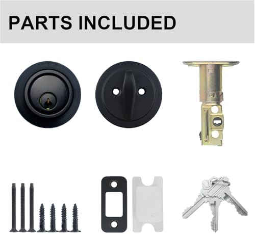 1-Sided Keyed Deadbolt Lock Matte Black