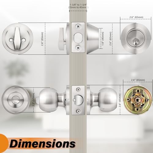 Probrico 3-Piece Door knob and Deadbolt Set