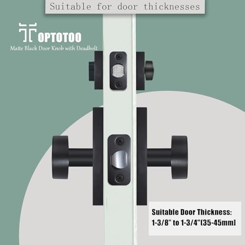 Matte Black Door Knob with Deadbolt Lock Set for paso