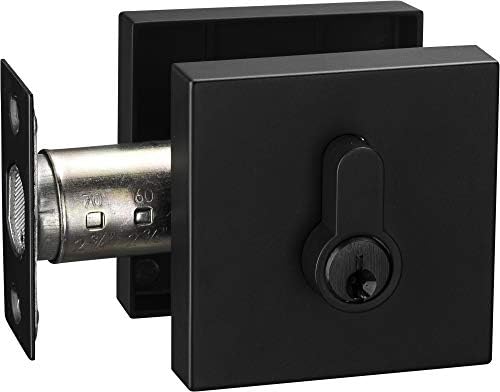 Modern High-Security Iron-Black Front Door Deadbolt Lock