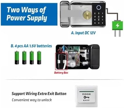 FJZKTEG Outdoor Tuya WiFi Waterproof Smart Door Lock
