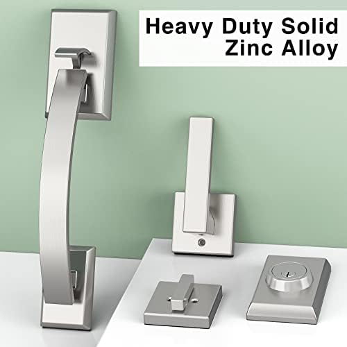 entre door lock set Sliver front door handle and deadbolt set