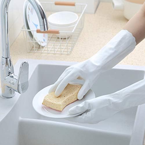 Reusable Non-Latex Gloves for Kitchen Cleaning Waterproof with Soft Cotton Liner