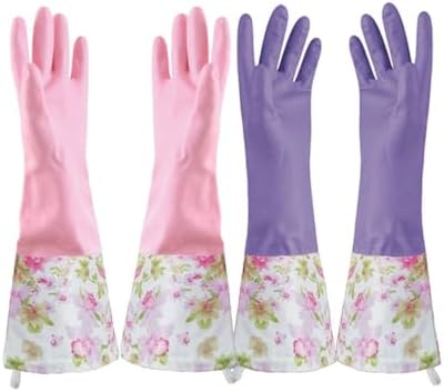 KINGFINGER Reusable Dishwashing Gloves - Latex-Free Waterproof Durable