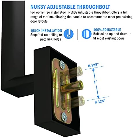 NUK3Y Haven Modern Door Handle with Reversible Lever Trim Matte Black