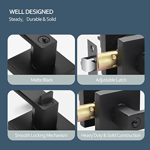 EHOMEWARE Black Door Handleset