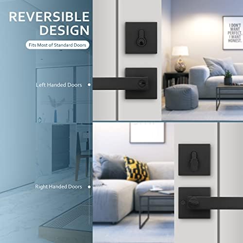EHOMEWARE Black Door Handleset