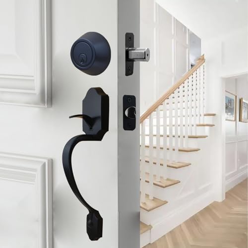 1-Sided Keyed Deadbolt Lock Matte Black