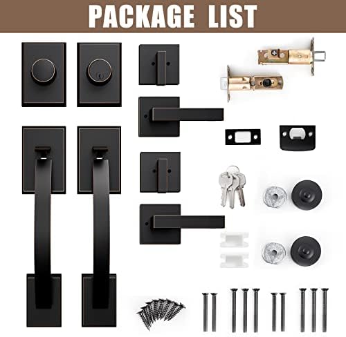 Double Door Handle Set Front Door Lock with Dummy