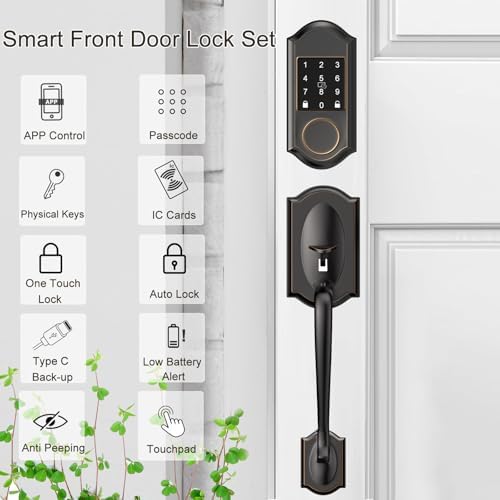 Narpult Smart Keyless Entry Deadbolt with Handle Set