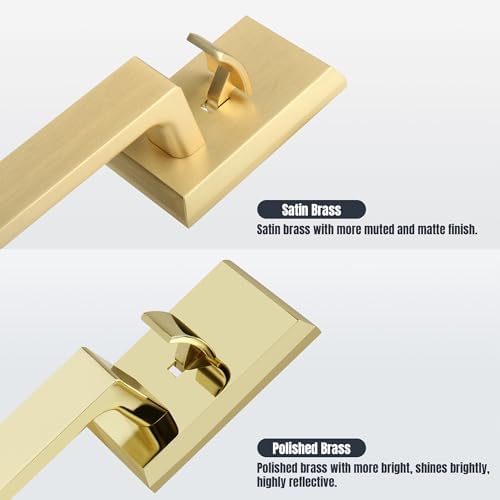 Gaurqiah Brushed Gold Handle Set Satin Brass