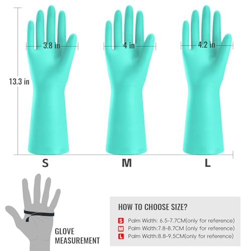 KAQ Reusable Rubber Dishwashing Gloves 4 Pairs Latex Free