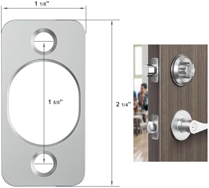 Deadbolt Strike Plate 1-18 x 2-14 Satin Chrome 2 Pack