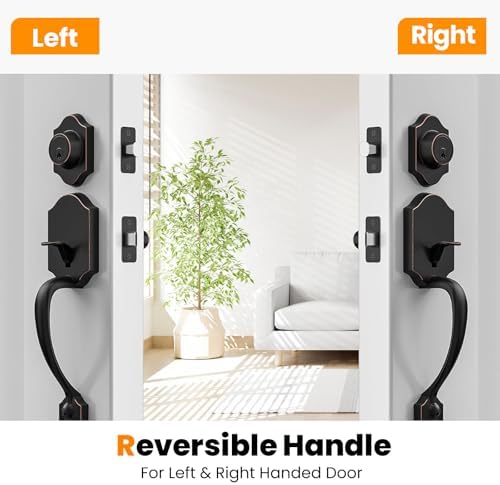 Secure Front Door Handle Set for Home Use