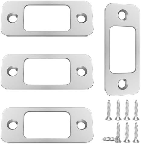 GUKBIAY 4Pcs Satin Nickel Deadbolt Strike Plate