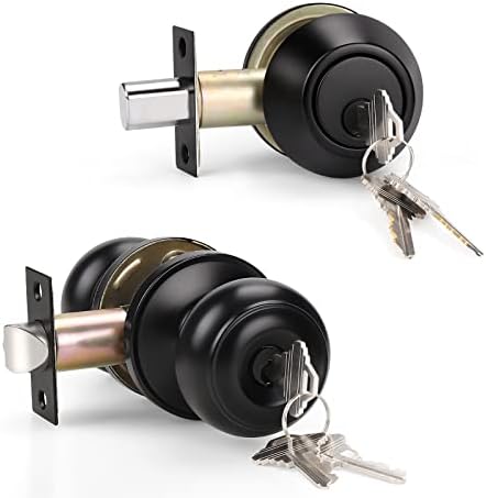 8-Piece Door Knob and Deadbolt Set for Entry Doors