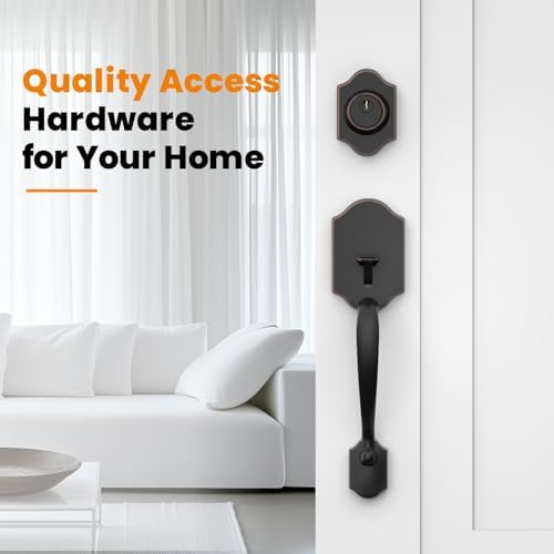 Secure Front Door Handle Set for Home Use