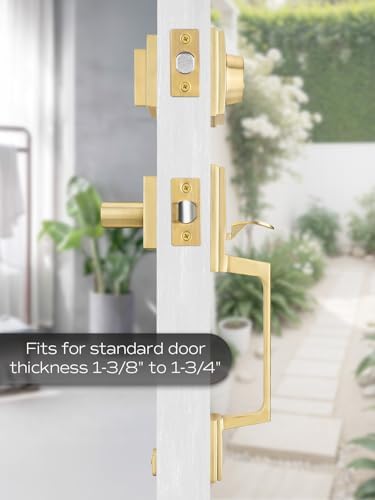 EHOMEWARE Gold Front Door Handle Set