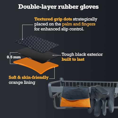 Exprosiflux Heavy-Duty thick rubber gloves for Kitchen and Bathroom Cleaning