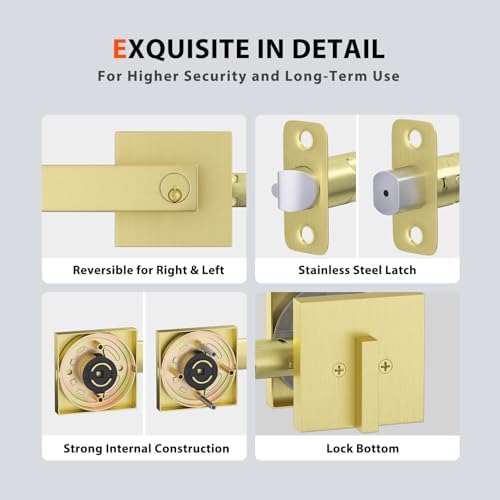 Haidms Gold Door Lock Set