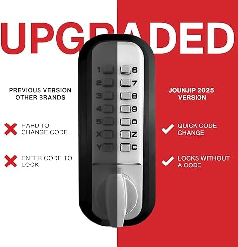 JOUNJIP Keyless Deadbolt - Secure Front Door Lock Without Passcode