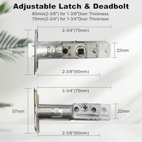 TMC Modish Front Door Entry Handleset with Satin Nickel Finish and Deadbolt