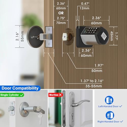 Smart Entry Door Lock with 2 Keys